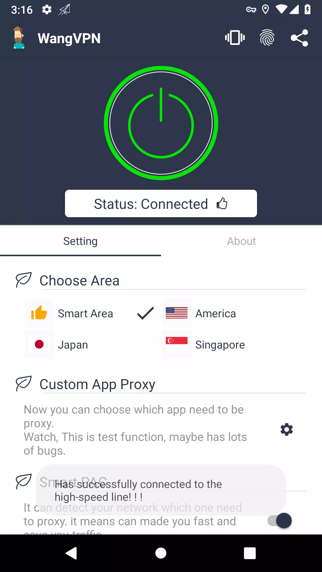 Wang VPN - Fast Secure VPN स्क्रीनशॉट 2