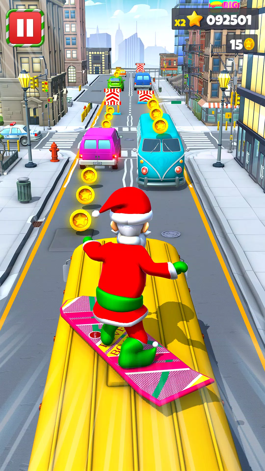 Xmas Santa Surfer Running Game Screenshot 1