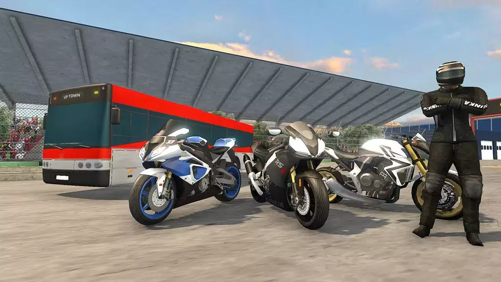 Bike VS Bus Racing Games ဖန်သားပြင်ဓာတ်ပုံ 2