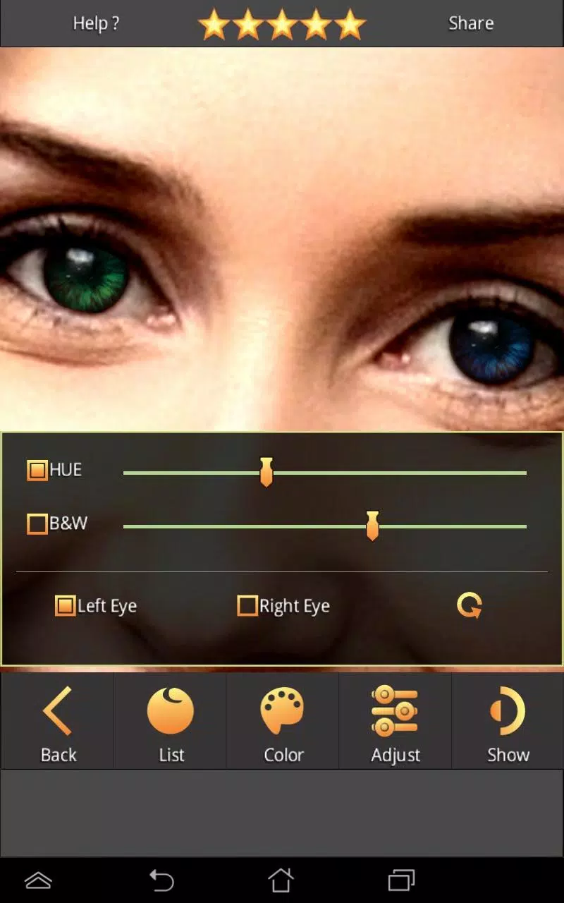 FoxEyes - Change Eye Color Ảnh chụp màn hình 4