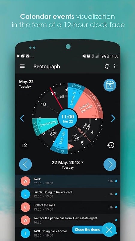 Sectograph. Day & Time planner Screenshot 2