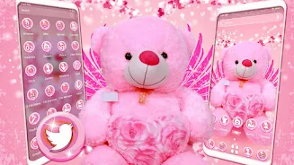 Pink Teddy Bear Theme Screenshot 1