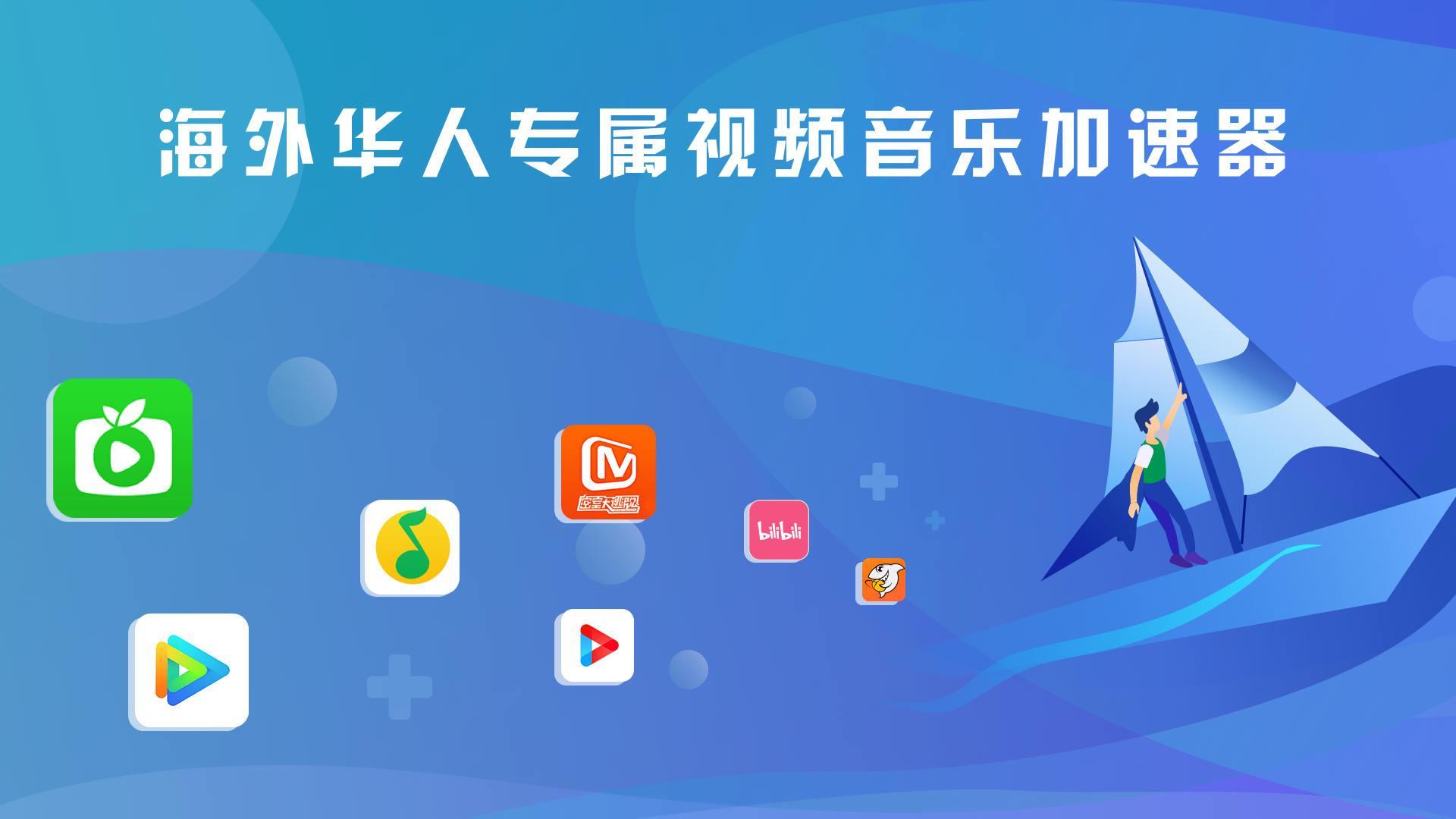 快帆TV版 - 海外华人回国加速器VPN，畅享大陆音乐视频 Ảnh chụp màn hình 1