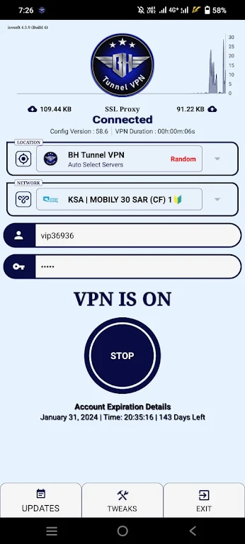 BH Tunnel VPN Tangkapan skrin 2