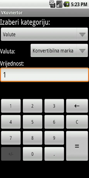 VKonvertor - konvertor valuta Screenshot 1