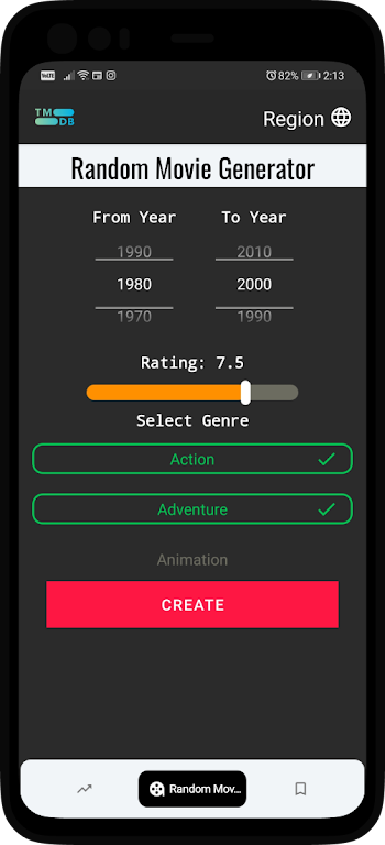 Schermata Random Movie Generator And Sug 2