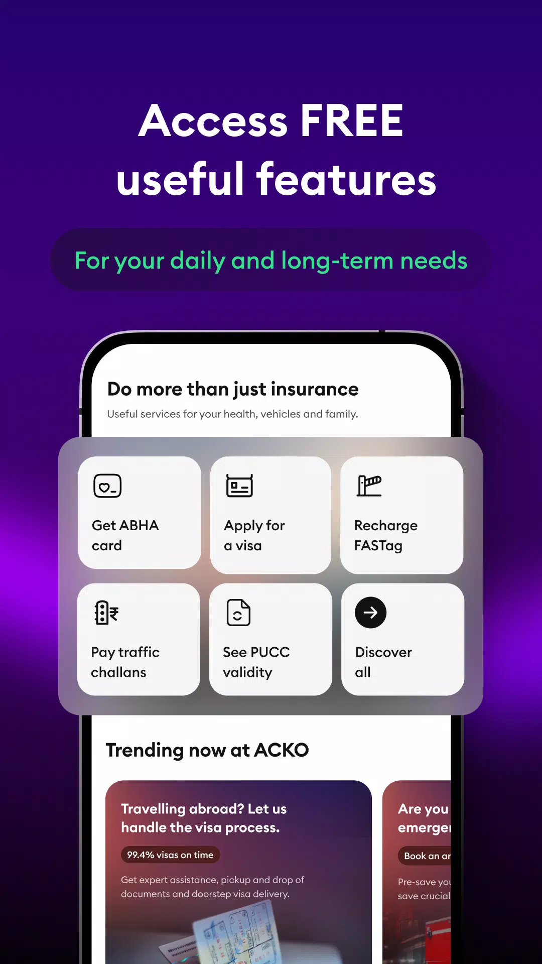 ACKO Insurance ဖန်သားပြင်ဓာတ်ပုံ 3