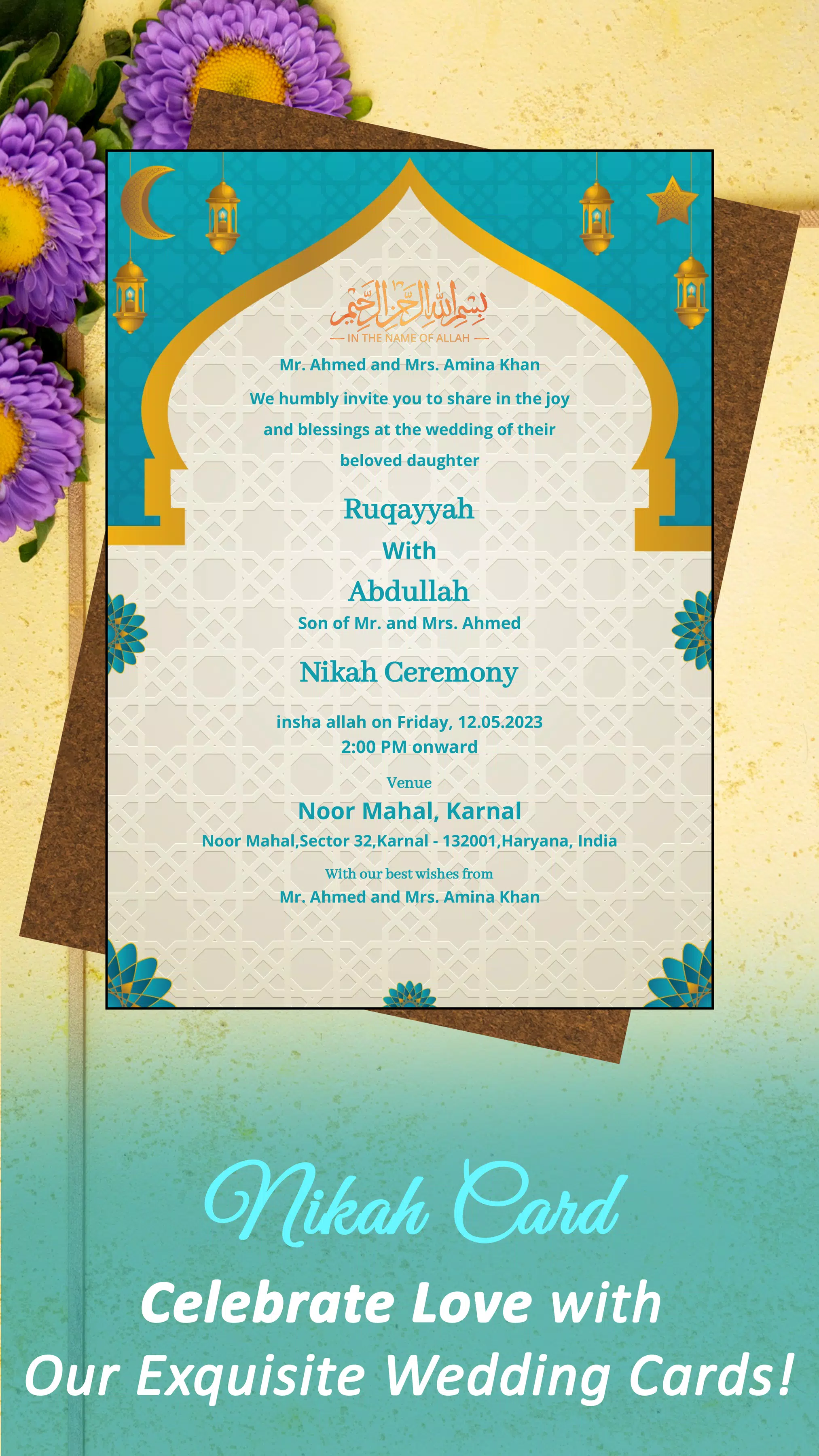 Muslim Wedding Card Maker Captura de tela 2