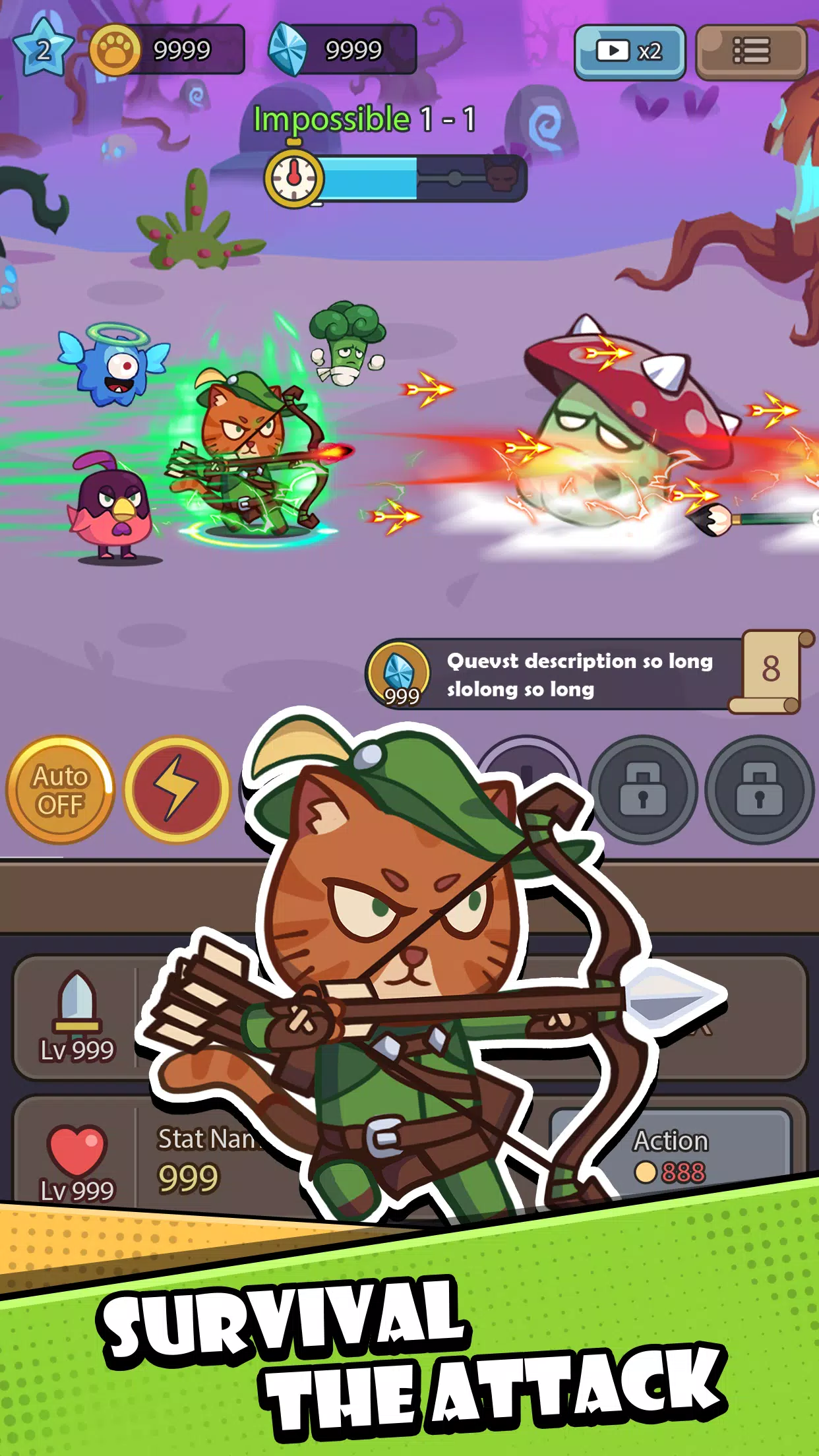 Cat Hero: Idle RPG War Screenshot 2