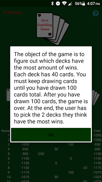 Iowa Gambling Game: Decision Making With Cards Ảnh chụp màn hình 2