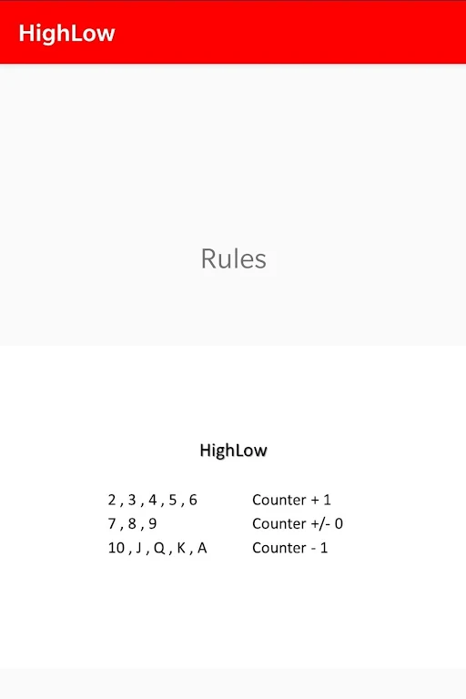 HighLow - BlackJack应用截图第2张