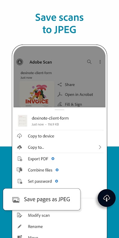 Schermata Adobe Scan: PDF Scanner, OCR Mod 4