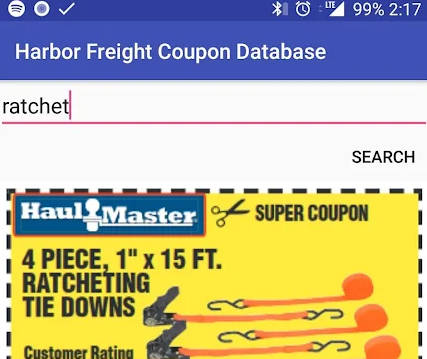 Harbor Freight Coupon Database - HFQPDB Zrzut ekranu 1