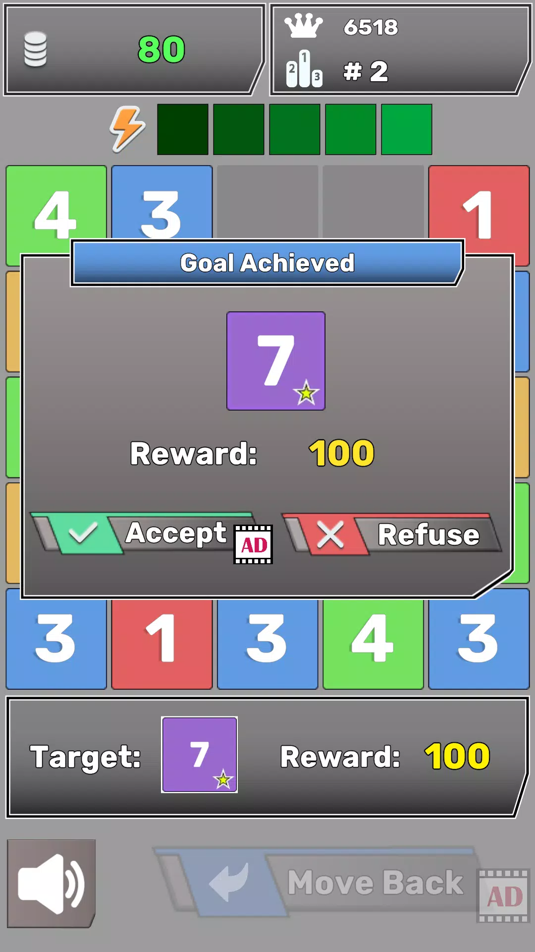 Number Blocks Match Puzzle. Zrzut ekranu 2