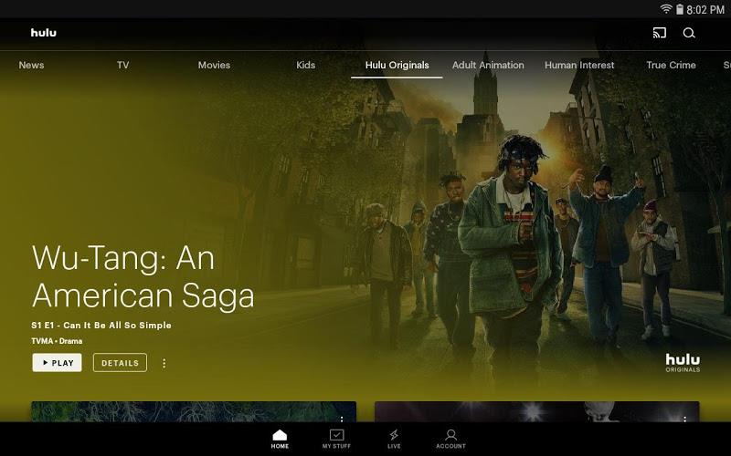 Hulu for Android TV Ekran Görüntüsü 1