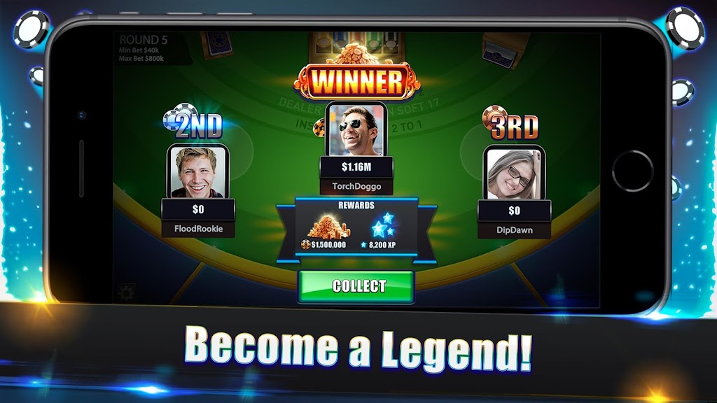 Blackjack Legends: 21 Online Multiplayer Casino Tangkapan skrin 4