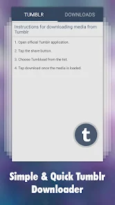 Photo & Video Explorer and Downloader for Tumblr Capture d'écran 1