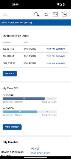 Paychex Oasis Employee Connect Screenshot 3