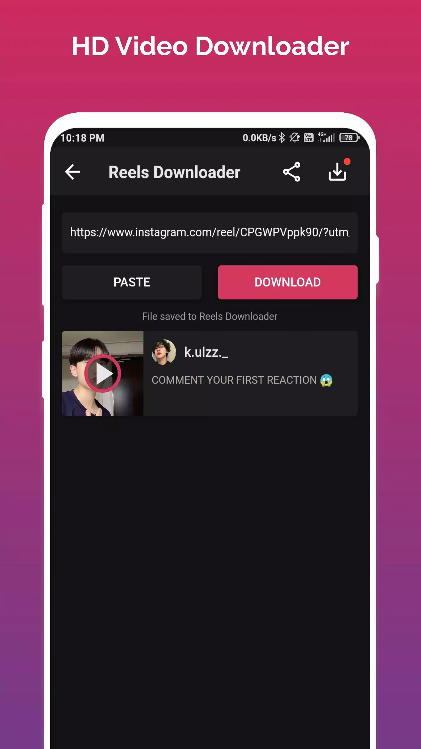Reels Video Downloader Screenshot 1