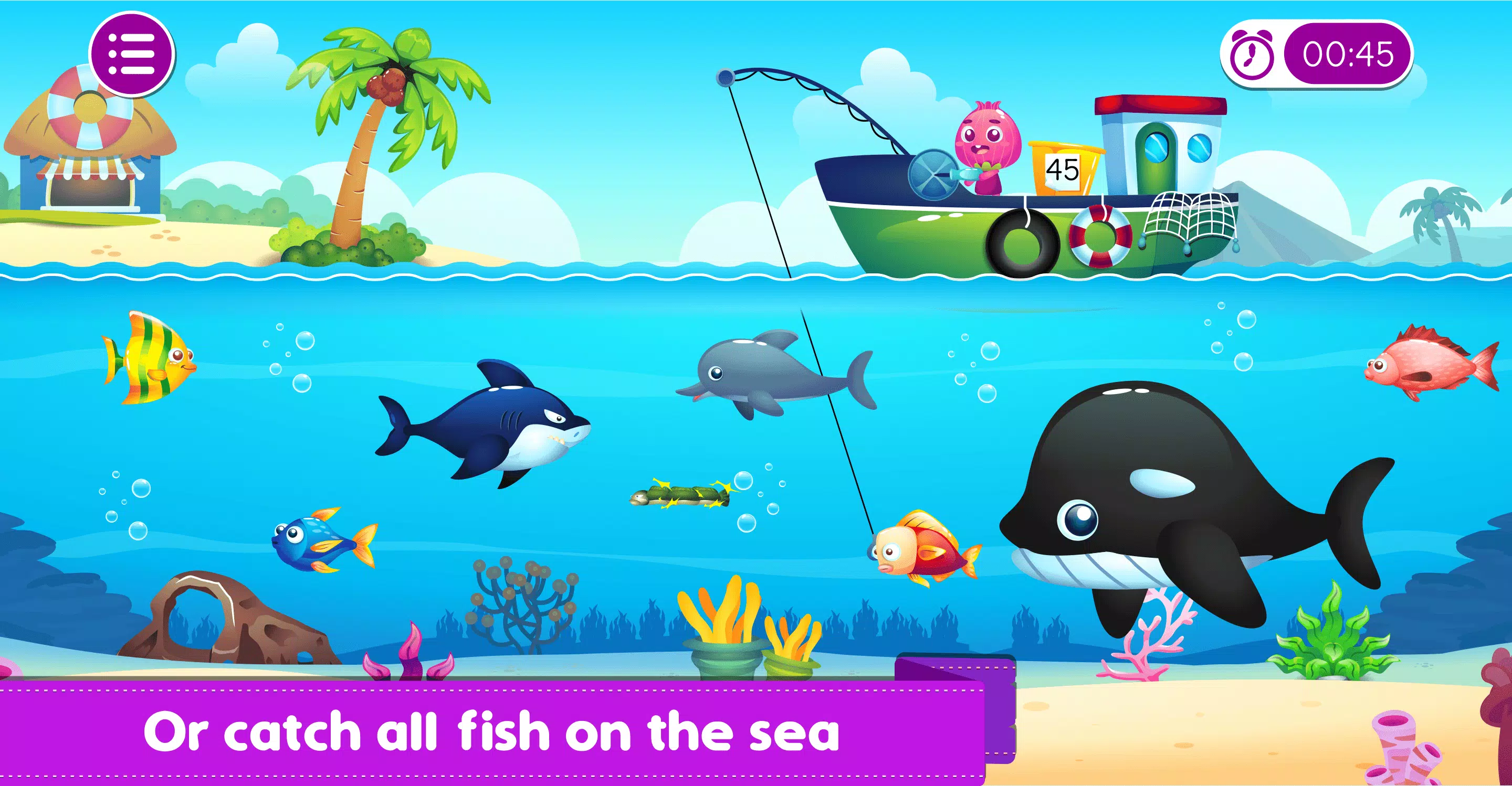 Marbel Fishing - Kids Games Captura de tela 4