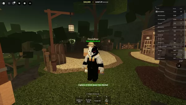 A Beaks player is starting the first tutorial quest