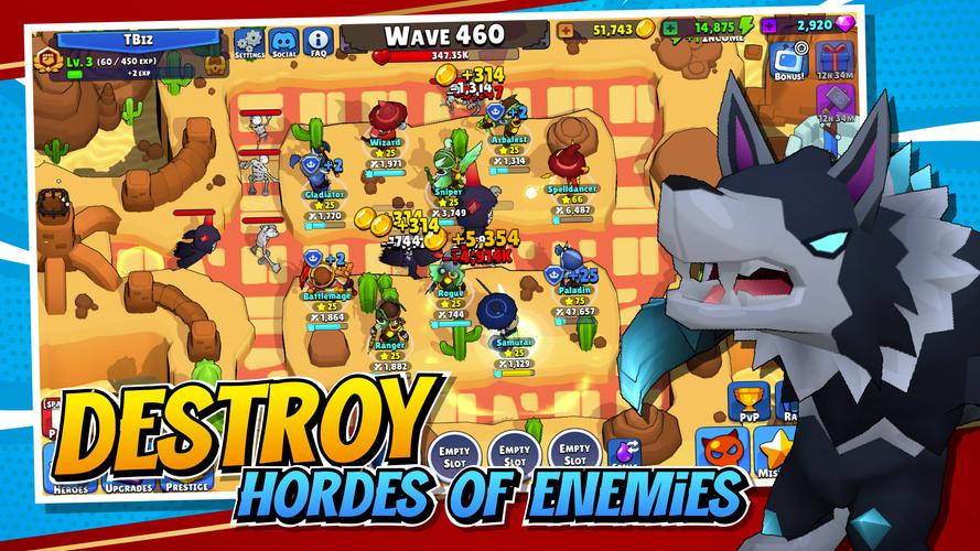 Idle Hero TD Tower Defense RPG Скриншот 2