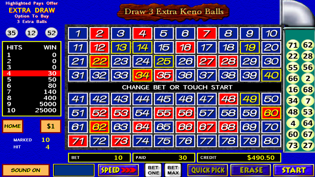 Draw 3 Extra Keno Balls Ekran Görüntüsü 2