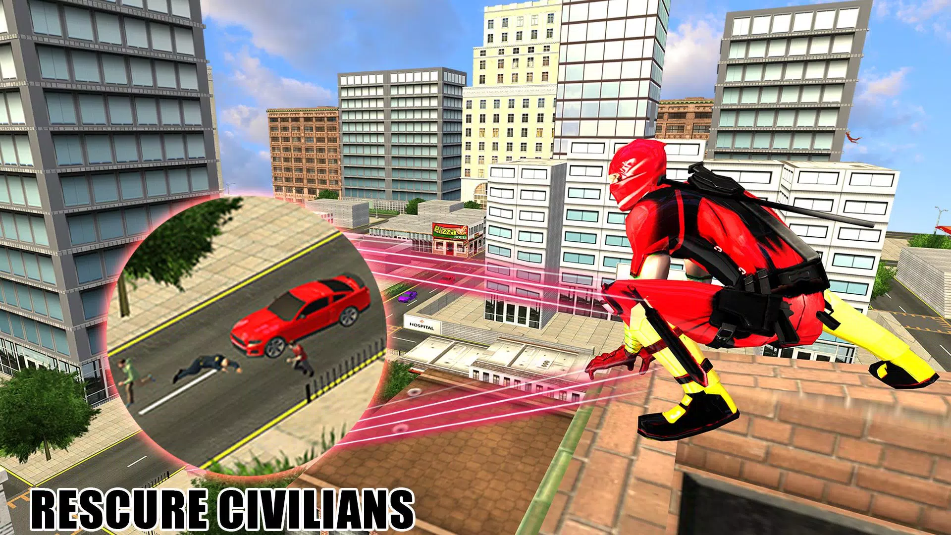 Flying Ninja Hero Crime Chase Скриншот 4