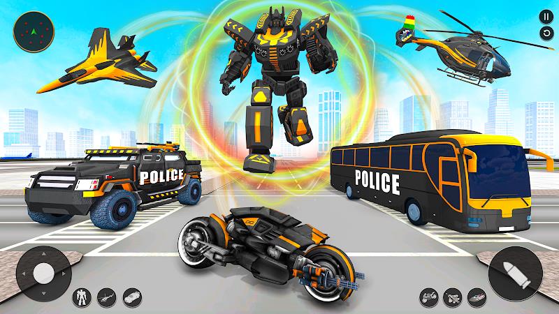 Police Bus Robot Bike Games ဖန်သားပြင်ဓာတ်ပုံ 2