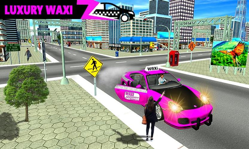 Pink Taxi Driving Game 3D Screenshot 2
