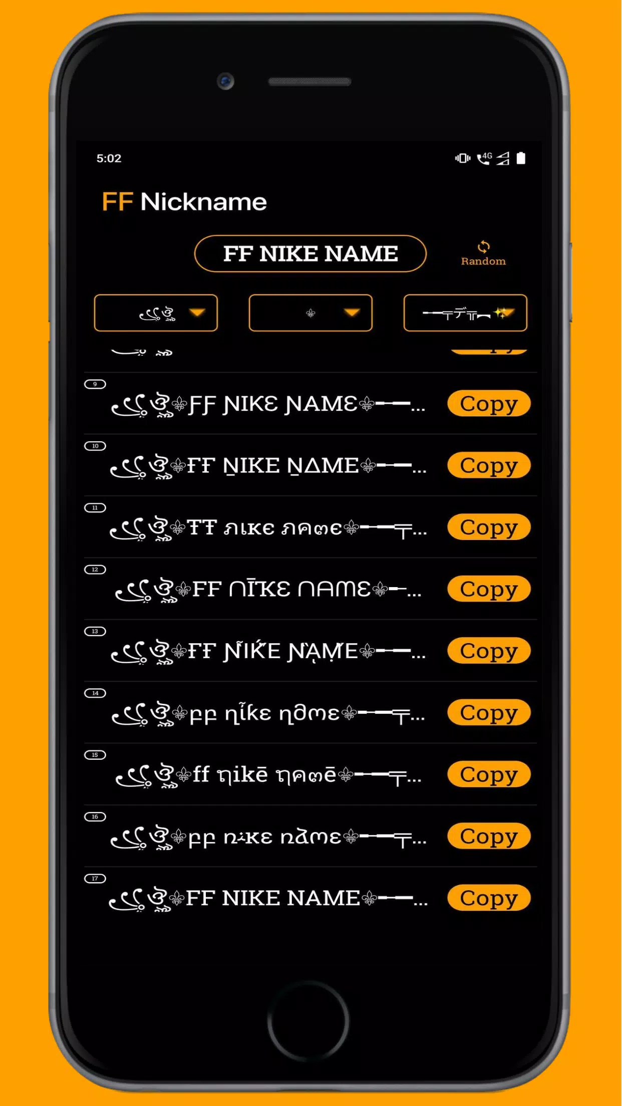 FF Name Creator - Nickname Generator For Games Zrzut ekranu 3