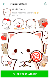 Mochi Cat Stickers for WhatsAp スクリーンショット 2