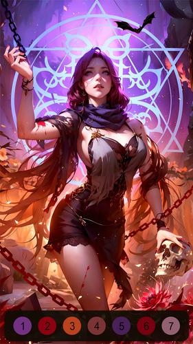 Halloween Witch Coloring Games Captura de pantalla 1