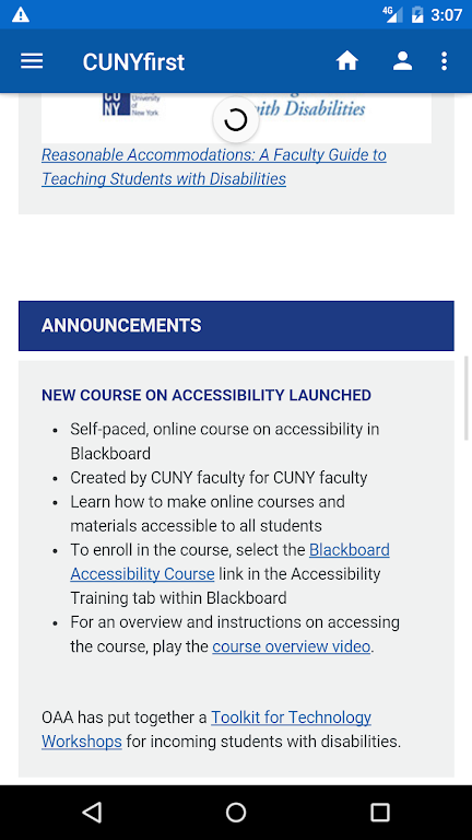 CUNYfirst ภาพหน้าจอ 4