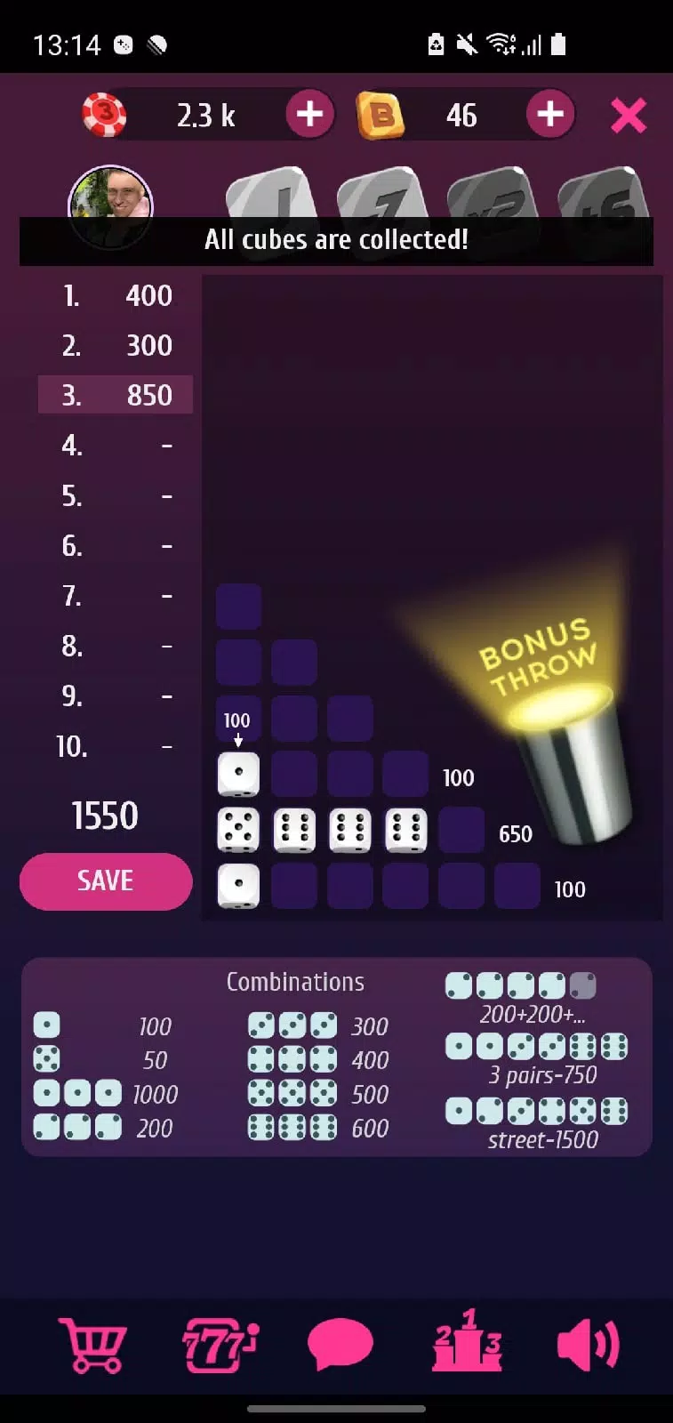 Farkle Pro - 10000 dice game应用截图第3张