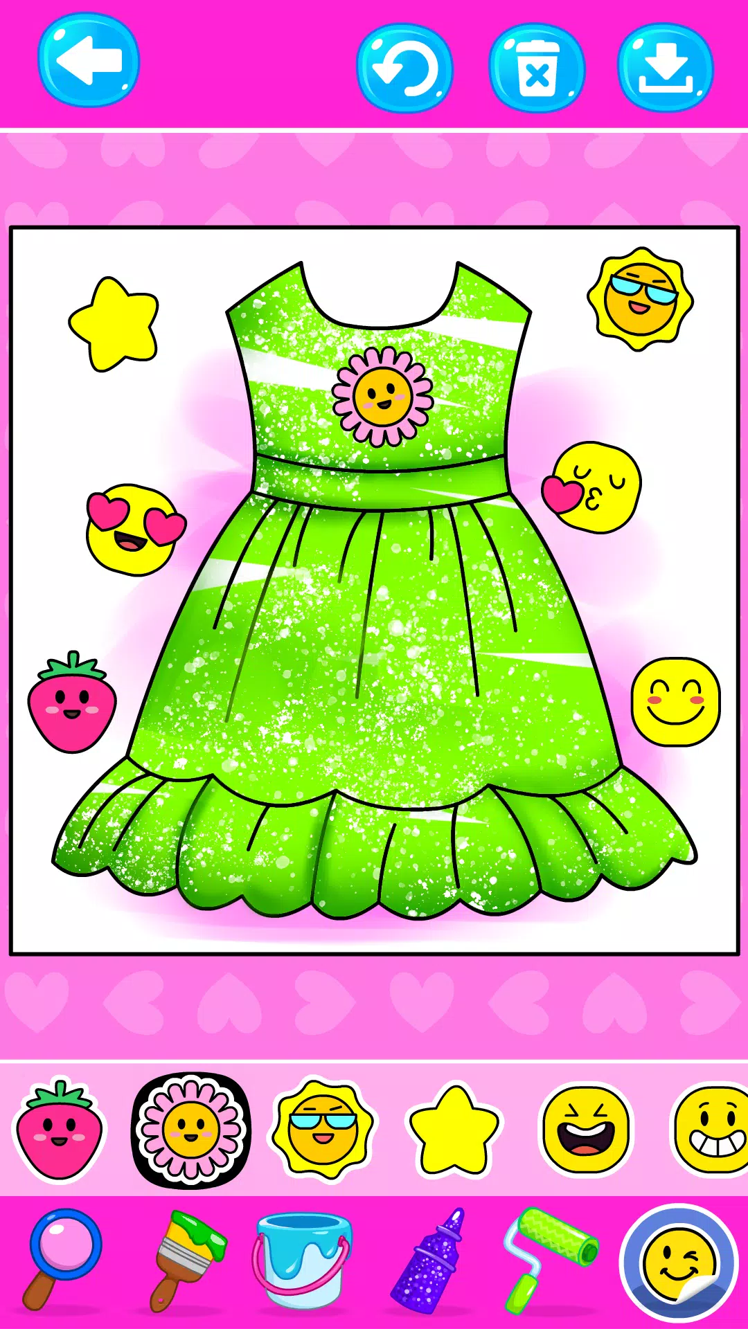 Girls Glitter Dress Coloring Captura de pantalla 4