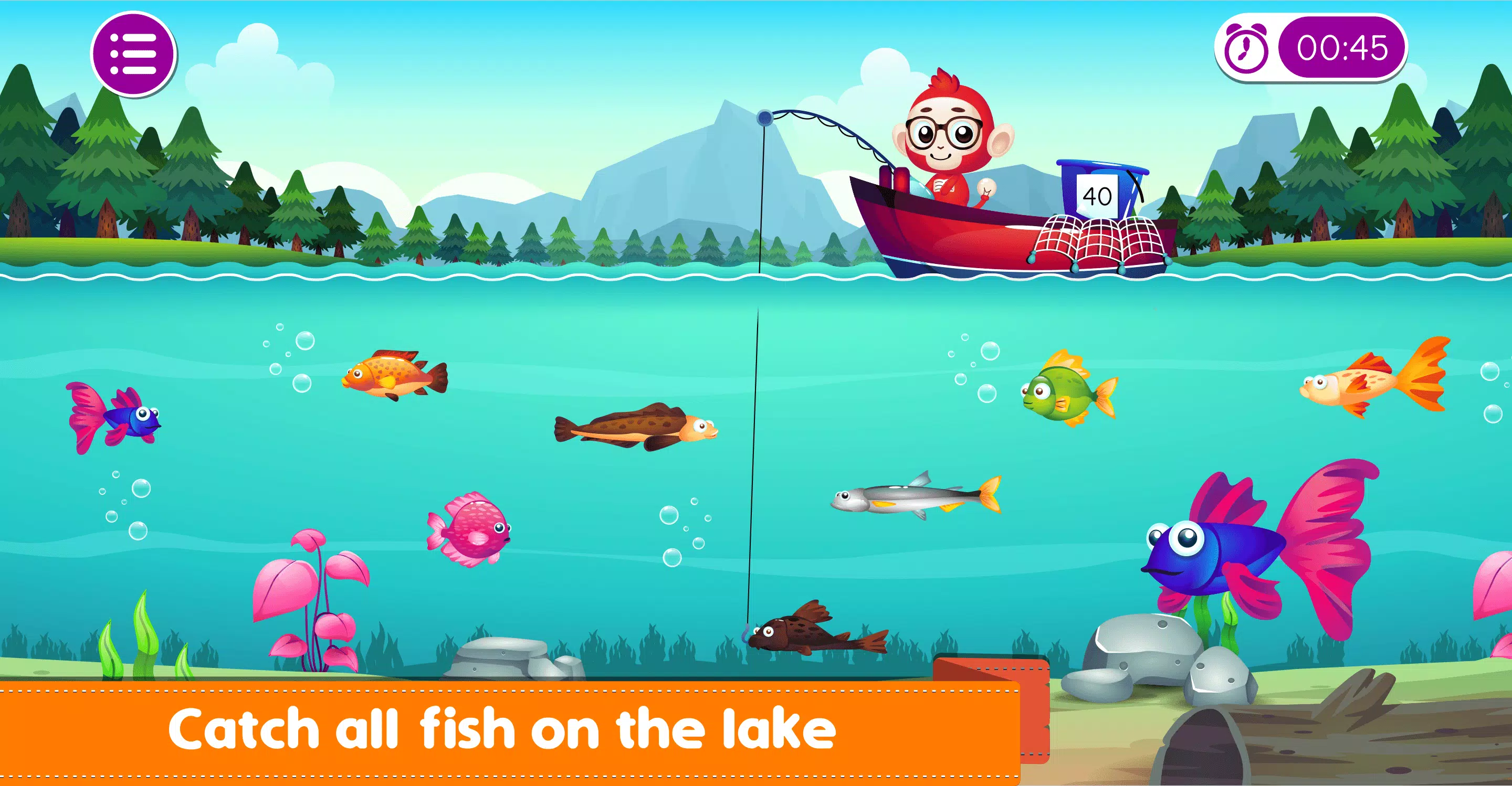 Marbel Fishing - Kids Games Captura de tela 3