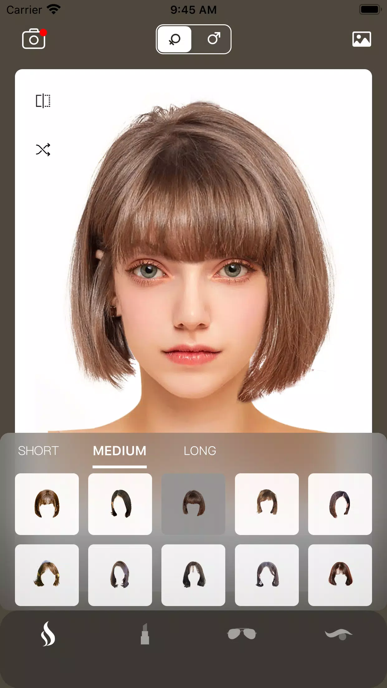 AI Hairstyle Try On・Bangs・Wigs स्क्रीनशॉट 1
