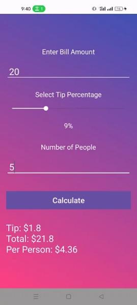 Tip Calculator Zrzut ekranu 2