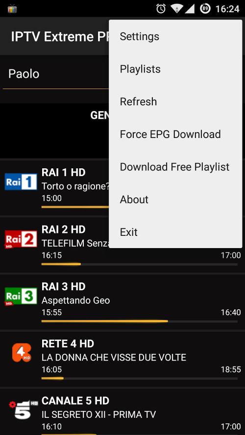 Schermata IPTV Extreme Pro 2