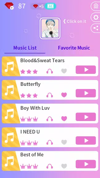 Kpop Music Game - Dream Tiles スクリーンショット 1