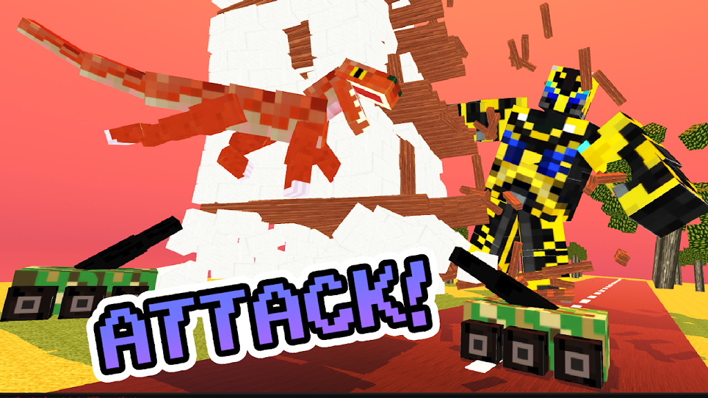 Blocky Titan Raptor Assault Ekran Görüntüsü 3