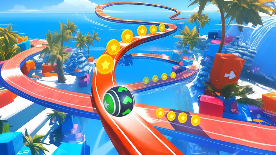 3D Super Rolling Ball Race Скриншот 1