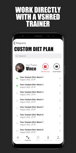 V Shred: Diet & Fitness Capture d'écran 1