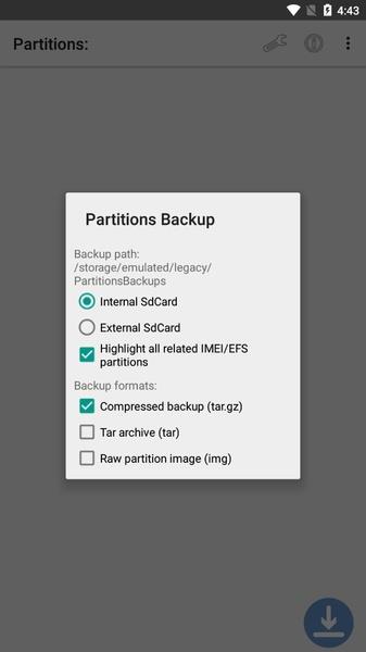 Partitions Backup and Restore Ảnh chụp màn hình 1