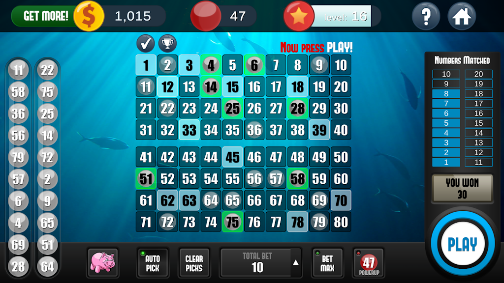 Keno Free Keno Game स्क्रीनशॉट 1