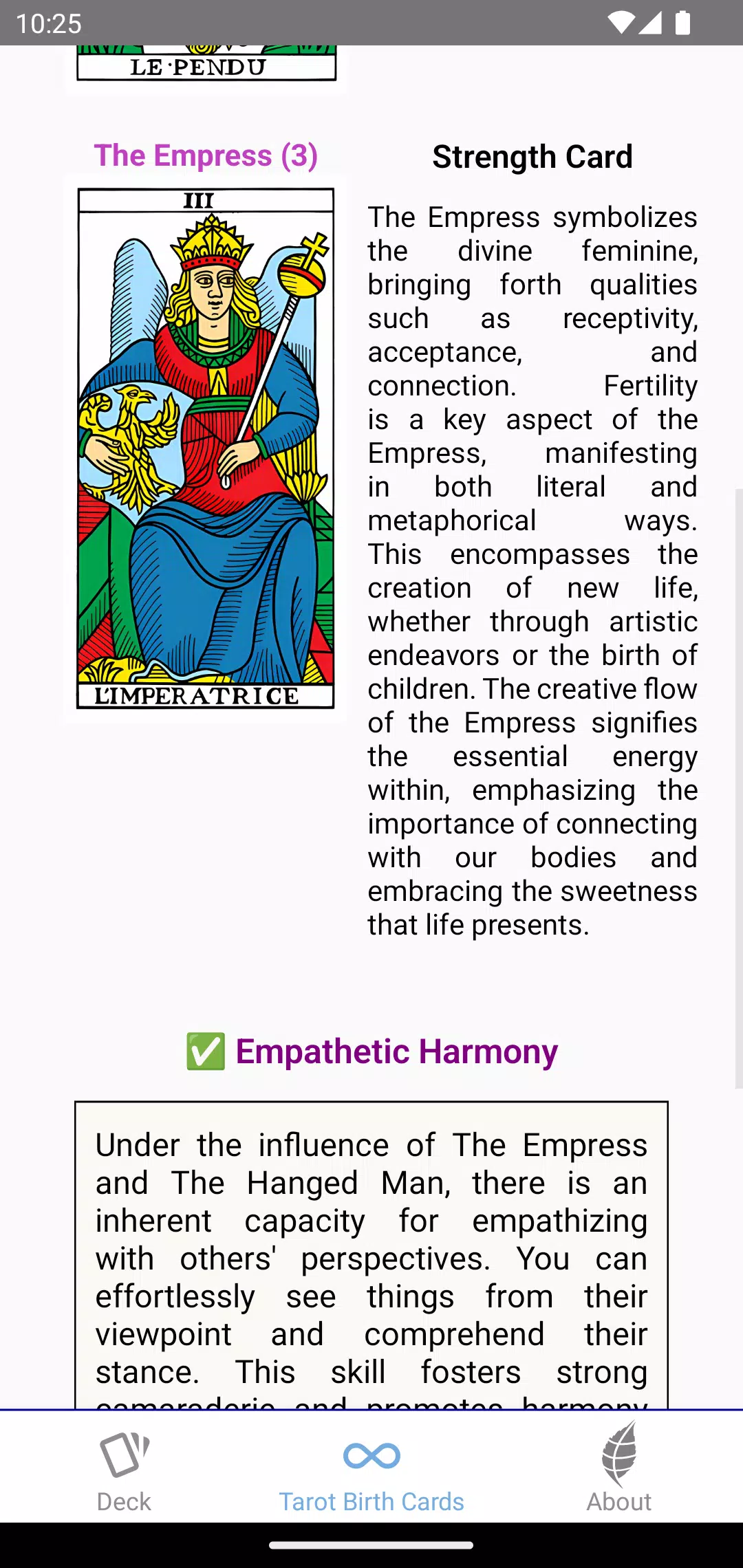 Tarot Birth Cards应用截图第4张