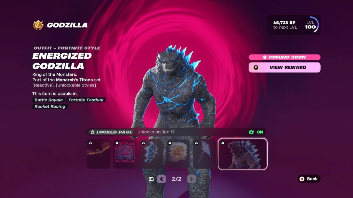 作为如何解锁的文章的一部分，Fortnite中充满活力的哥斯拉风格。