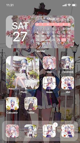 Schermata Wow Ayaka Theme - Icon Pack 1