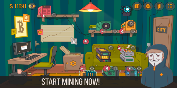 Bitcoin miner: Idle Simulator Ảnh chụp màn hình 1